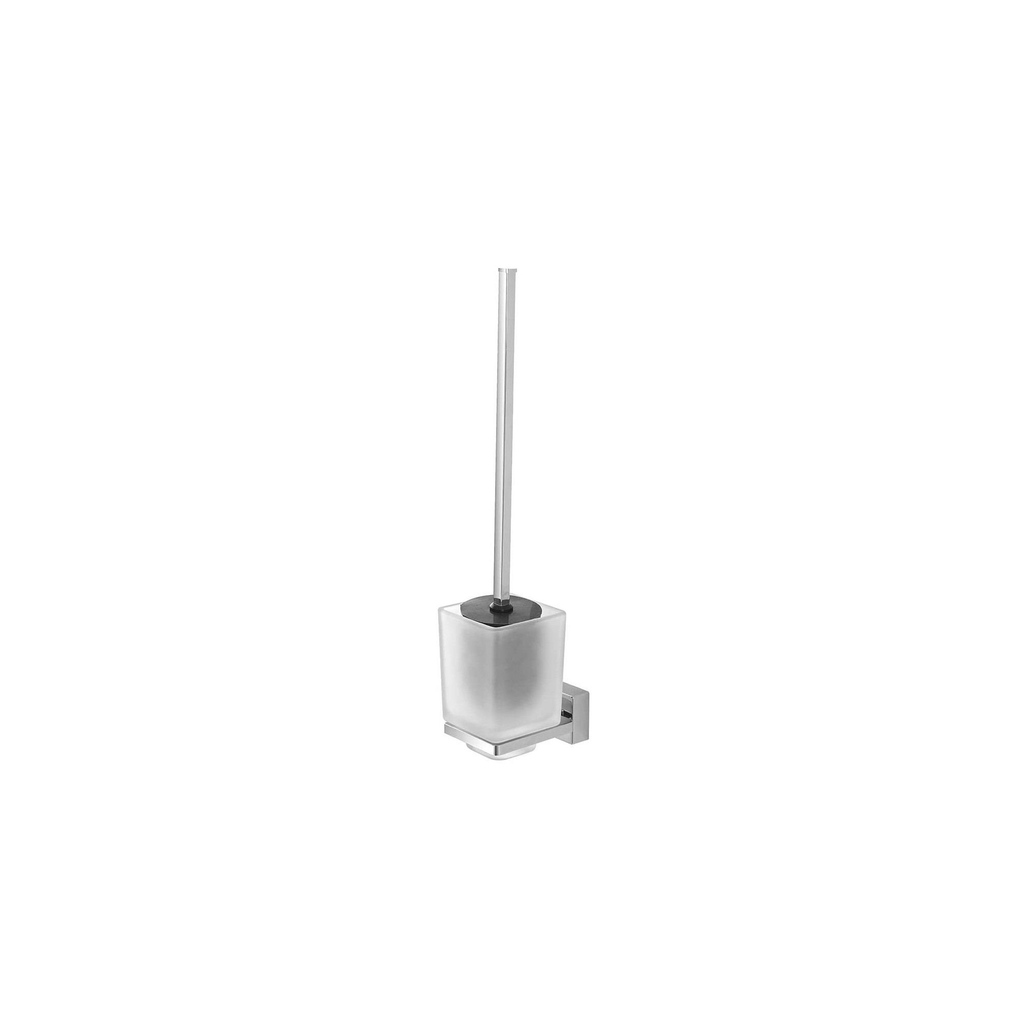 Feridras porta scopino velvet cromato/vetro satinato adesivo/viti 015106