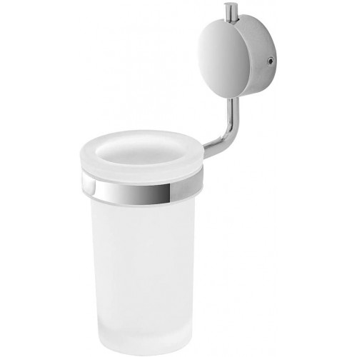Portaspazzolini Feridras porta spazzolino acciaio cromato/vetro satinato adesivo/viti 015003