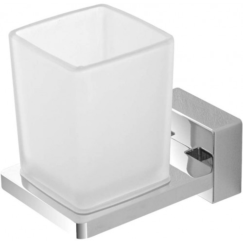 Portaspazzolini Feridras porta spazzolino velvet cromato/vetro satinato adesivo/viti 015103