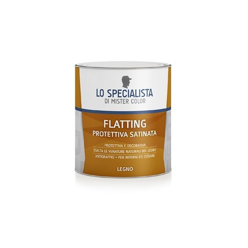 Vernici per legno Flatting protettivo satinato all acqua 0,75 lt legno
