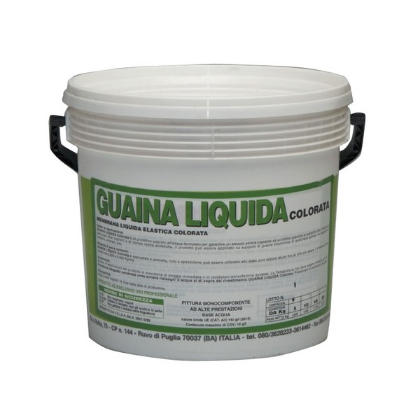 Pittura murale per esterni Guaina liquida resinosa grigia grigio 5 kg monocomponente impermeabilizzante