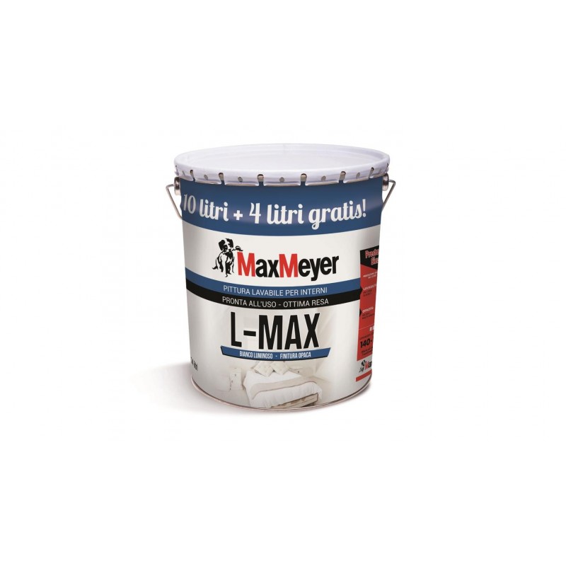 Pittura murale per interni Idropittura bianca lavabile l-max 10 + 4 l 164981l580001 pitture murali Pittura murale per interni Idropittura bianca lavabile l-max 10 + 4 l 164981l580001 pitture murali