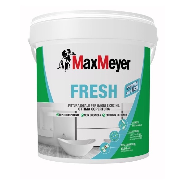 Pittura murale per interni Idropittura traspirante bianca max meyer fresh 0.75 lt 160869d300002 dy021