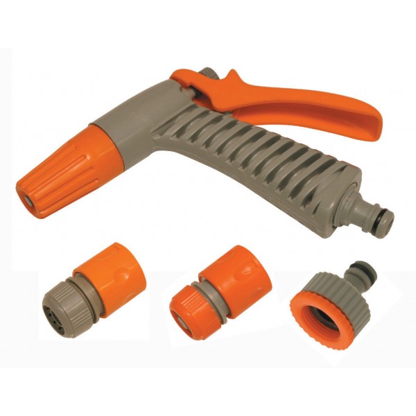 Materiale per irrigazione Irrigo margherita pistola lancia regolabile innaffiatoio con 3 raccordi