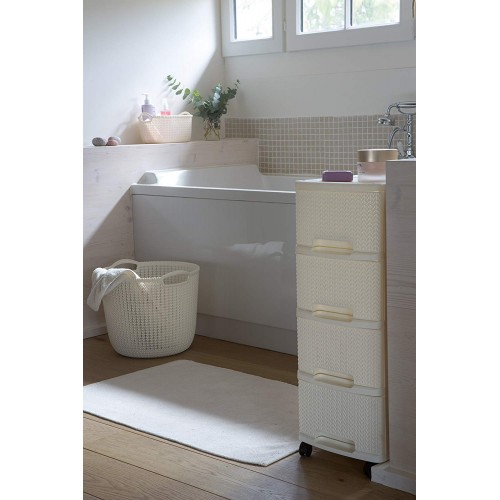 Accessori bagno Keter cesto cesta tonda bianco l 30lt 39.5 x 29.5 x 23.6 cm k226388k405kk