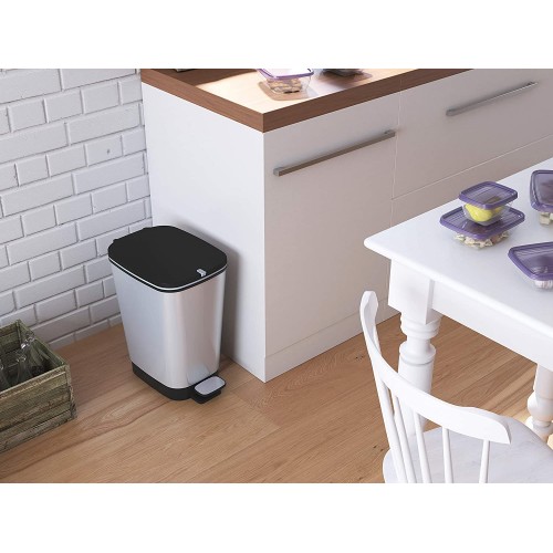 Pattumiere Keter pattumiera l steel pedale con secchio 40 lt