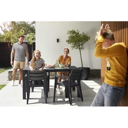 Tavoli da esterno Keter tavolo giardino julie per 6 persone 147x90x74.5 colore grafite