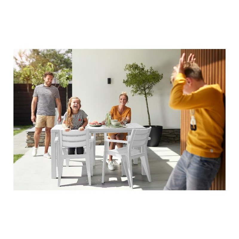 Tavoli da esterno Keter tavolo julie 147x90 bianco in resina  giardino