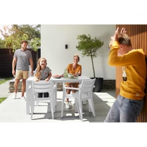 Tavoli da esterno Keter tavolo julie 147x90 bianco in resina  giardino