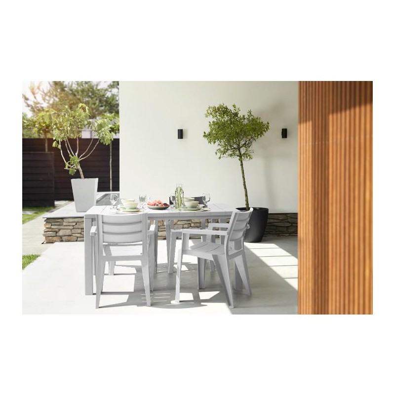 Tavoli da esterno Keter tavolo julie 147x90 bianco in resina  giardino