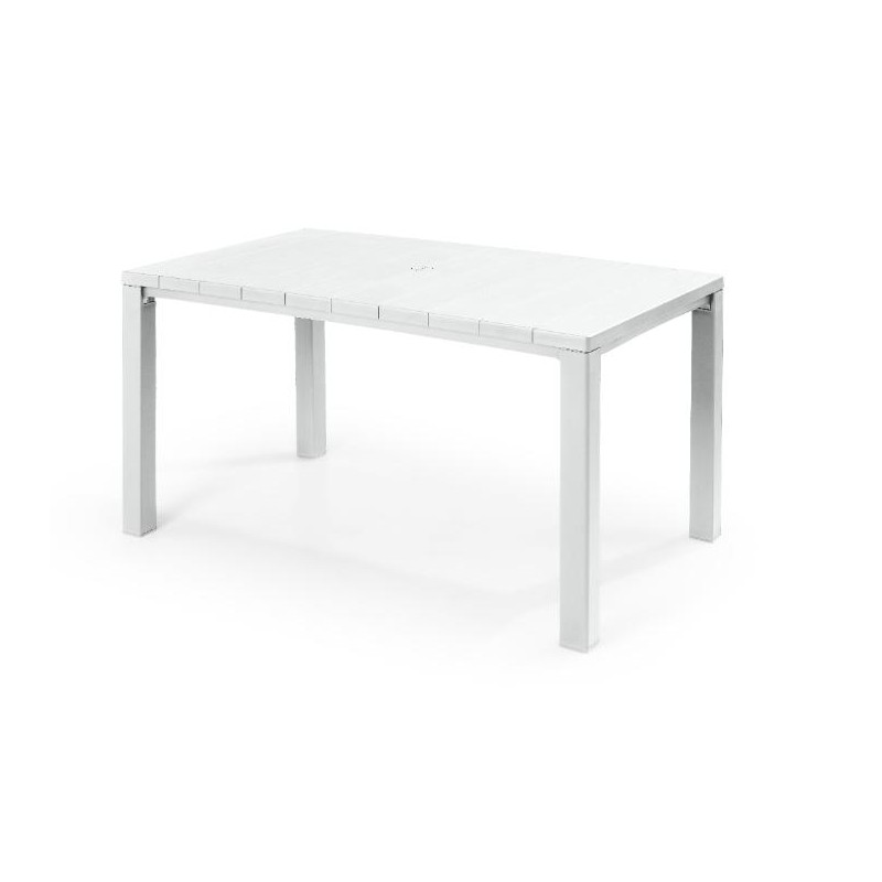 Tavoli da esterno Keter tavolo julie 147x90 bianco in resina  giardino