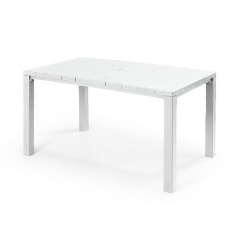 Tavoli da esterno Keter tavolo julie 147x90 bianco in resina  giardino