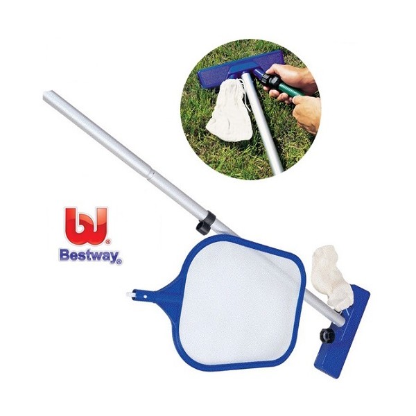 Prodotti per piscine Kit pulizia e manutenzione piscina retino aspiratore asta 254 cm bestway 58098