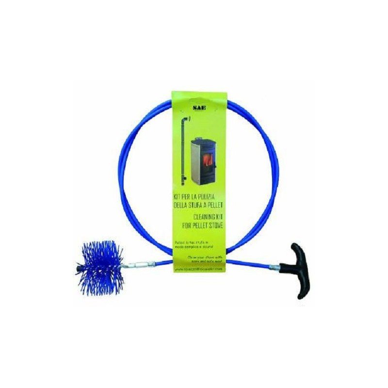 Pulizia stufe camini Kit pulizia tubi per stufe a pellet scovolo 80mm e prolunga in vetroresina Pulizia stufe camini Kit pulizia tubi per stufe a pellet scovolo 80mm e prolunga in vetroresina