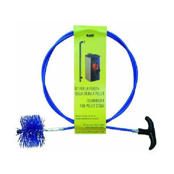 Pulizia stufe camini Kit pulizia tubi per stufe a pellet scovolo 80mm e prolunga in vetroresina