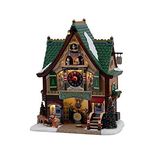 Villaggi di Natale Lemax friendly forest clockworks 15734 villaggio di natale