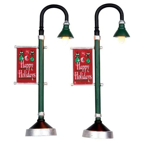 Villaggi di Natale Lemax set 2 municipal street lamp 64065 villaggio di natale
