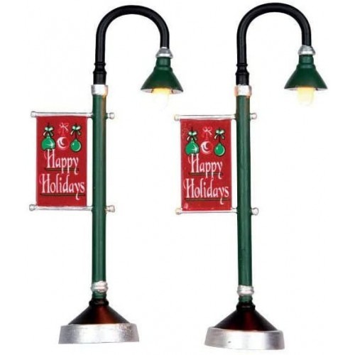Villaggi di Natale Lemax set 2 municipal street lamp 64065 villaggio di natale