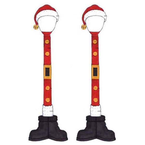 Villaggi di Natale Lemax set 2 santa street lamp 64067 villaggio di natale