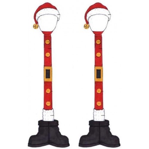 Villaggi di Natale Lemax set 2 santa street lamp 64067 villaggio di natale