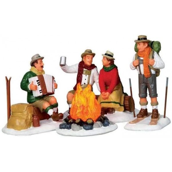 Villaggi di Natale Lemax set 4 alpine ski party 14356 villaggio di natale