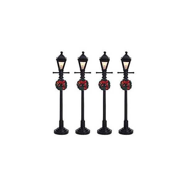 Villaggi di Natale Lemax set 4 gas lantern 64498 villaggio di natale
