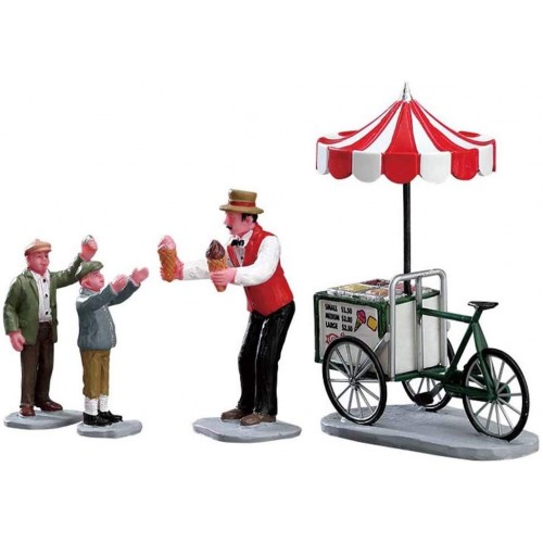 Villaggi di Natale Lemax set 4 gelato cart 32139 villaggio di natale