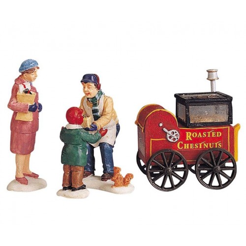 Villaggi di Natale Lemax set 4 roasted chestnut 92331 villaggio di natale