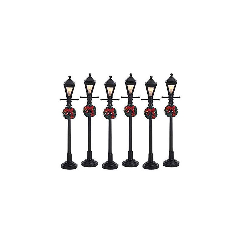 Villaggi di Natale Lemax set 6 gas lantern street 64499 villaggio di natale