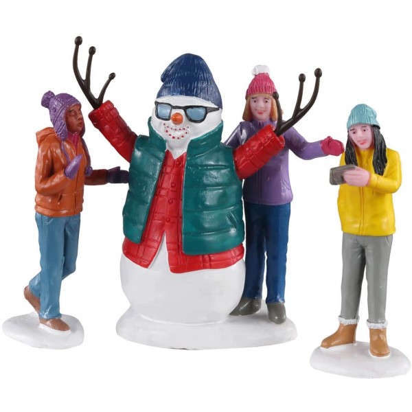 Villaggi di Natale Lemax snoeman selfie set 3 02940 villaggio di natale