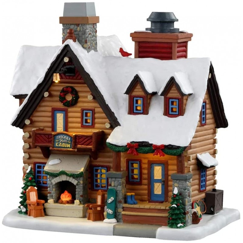 Villaggi di Natale Lemax thicket falls cabin (smoking) 05698 villaggio di natale