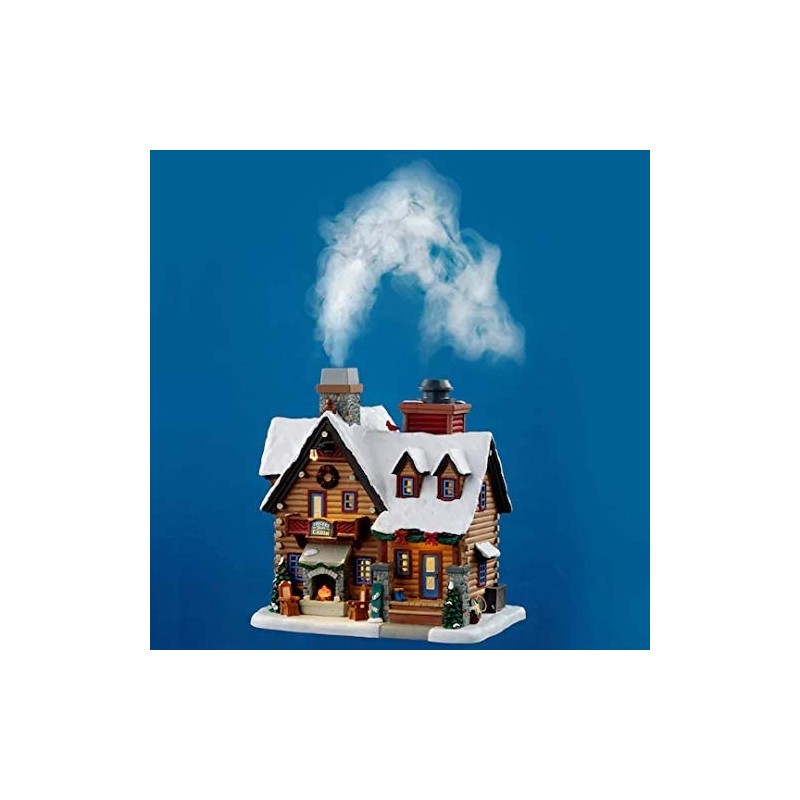 Villaggi di Natale Lemax thicket falls cabin (smoking) 05698 villaggio di natale