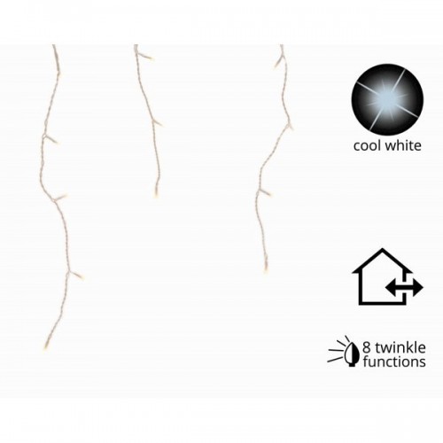 Luci natalizie Luci di natale catena luminosa pioggia 96 led 24v bianco freddo 3,5 mt x esterno