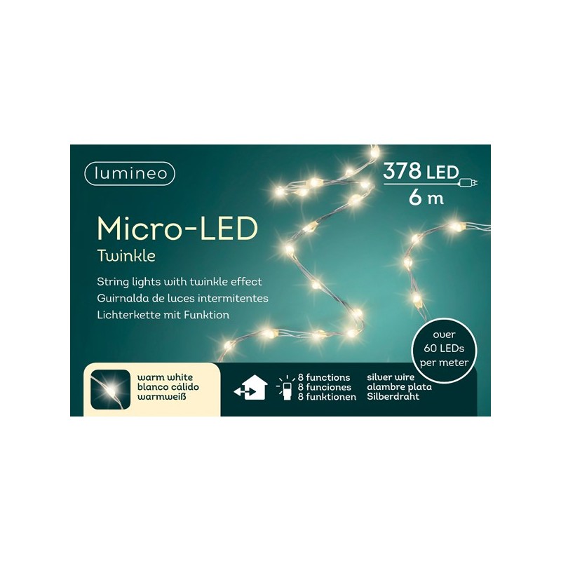 Luci natalizie Lumineo luci di natale 378 microled extradense 6 mt 496605
