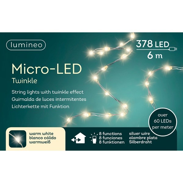 Luci natalizie Lumineo luci di natale 378 microled extradense 6 mt 496605