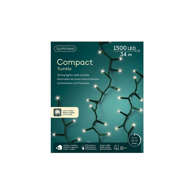 Luci natalizie Lumineo luci di natale catena 1500 led luce calda 495357