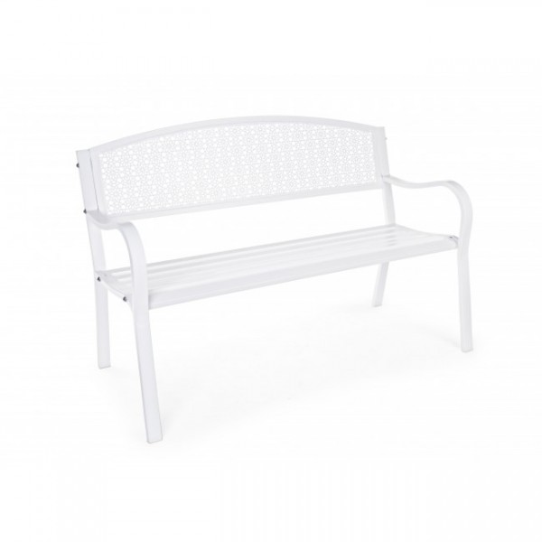 Divani da giardino Panca jodie bianco opaco 5802190 acciaio arredamento giardino bizzotto
