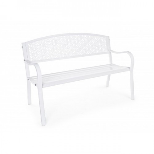 Divani da giardino Panca jodie bianco opaco 5802190 acciaio arredamento giardino bizzotto