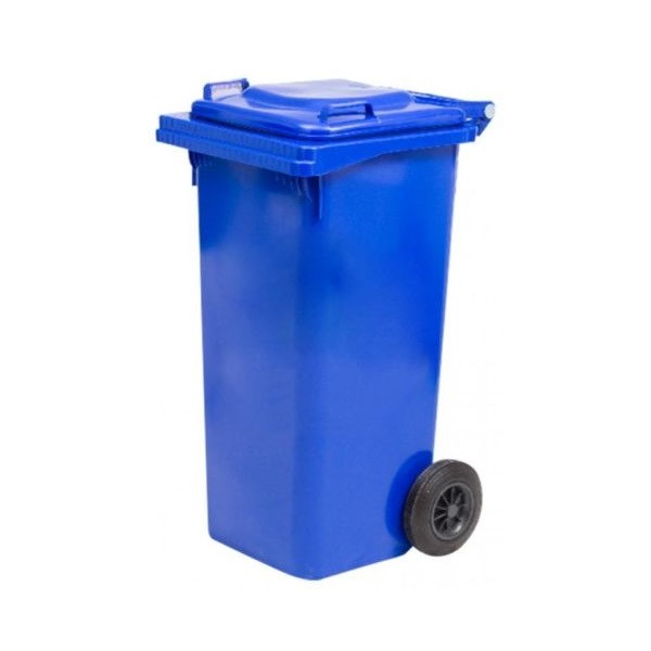 Attrezzi da giardino Pattumiera con ruote 120lt blu per esterno raccolta differenziata