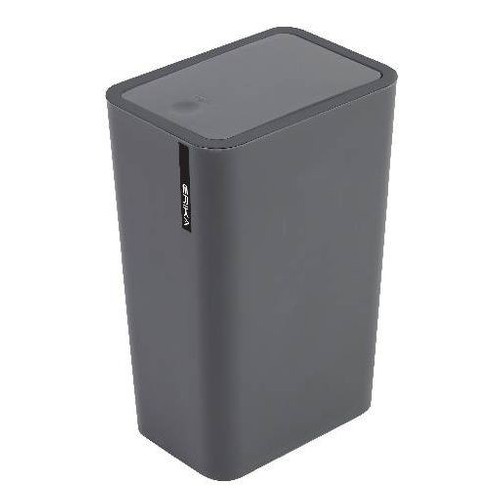 Accessori bagno Pattumiera erika con coperchio push 8 lt grigio 012006