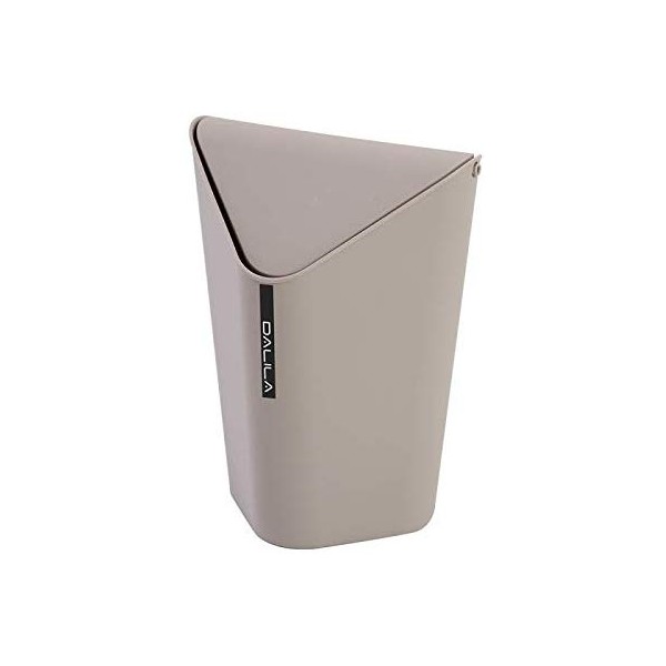 Accessori bagno Pattumiera in plastica tortora coperchio basculante 012003 feridras