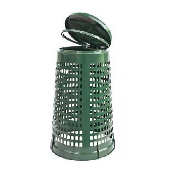 Pattumiere Pattumiera trespolo portasacco 110 lt in plastica antiurto per giardino casa