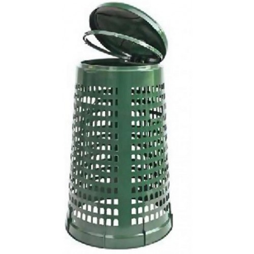 Pattumiere Pattumiera trespolo portasacco 110 lt in plastica antiurto per giardino casa