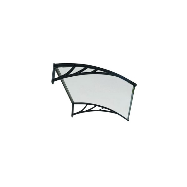 Accessori per esterni Pensilina tettoia muro porta ingresso supporto trasparente resina nera 120x80cm