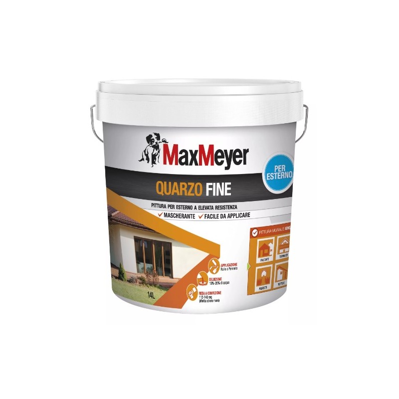 Pittura murale per esterni Pittura al quarzo per esterno max meyer bianco 14 lt Pittura murale per esterni Pittura al quarzo per esterno max meyer bianco 14 lt