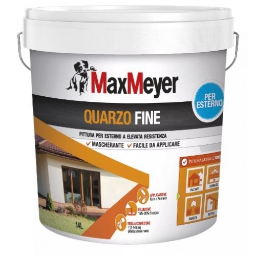 Pittura murale per esterni Pittura al quarzo per esterno max meyer bianco 14 lt