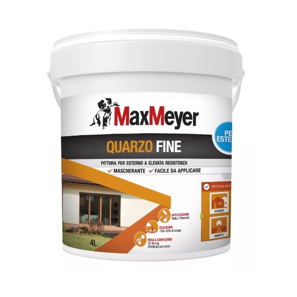 Pittura murale per esterni Pittura al quarzo per esterno max meyer bianco 4 lt