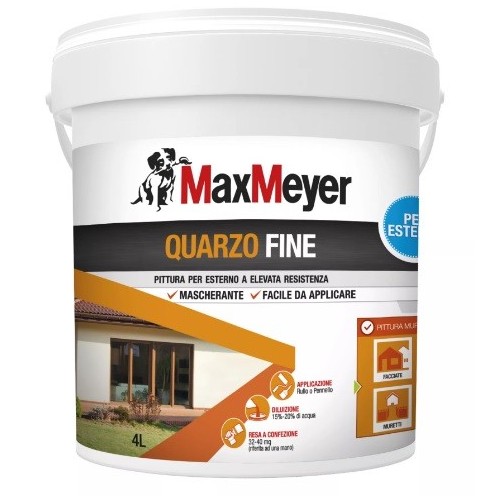 Pittura murale per esterni Pittura al quarzo per esterno max meyer bianco 4 lt