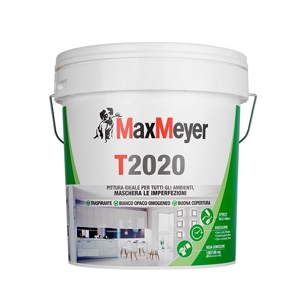Pittura murale per interni Pittura murale t2020 max mayer bianco copertura imperfezioni 0,75 lt