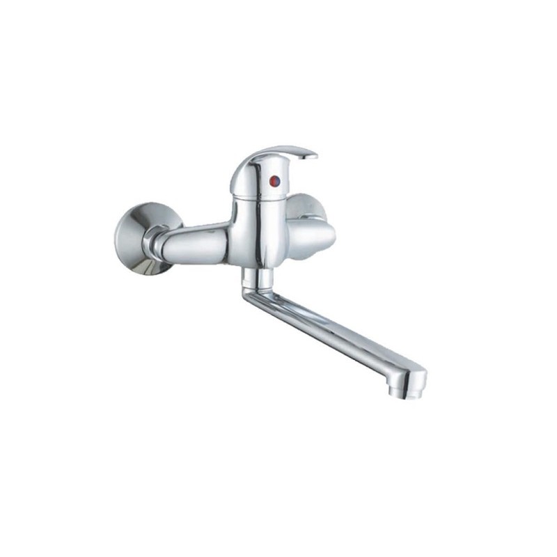 Rubinetteria Rubinetto miscelatore monocomando per lavello serie euro ottone a muro per bagno